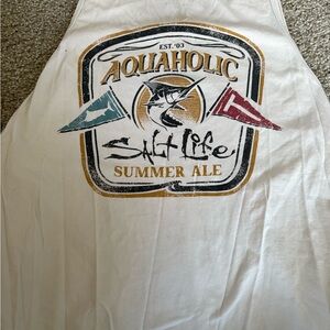 Salt Life White Tank Top with Multicolor Graphic